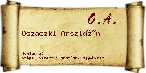 Oszaczki Arszlán névjegykártya